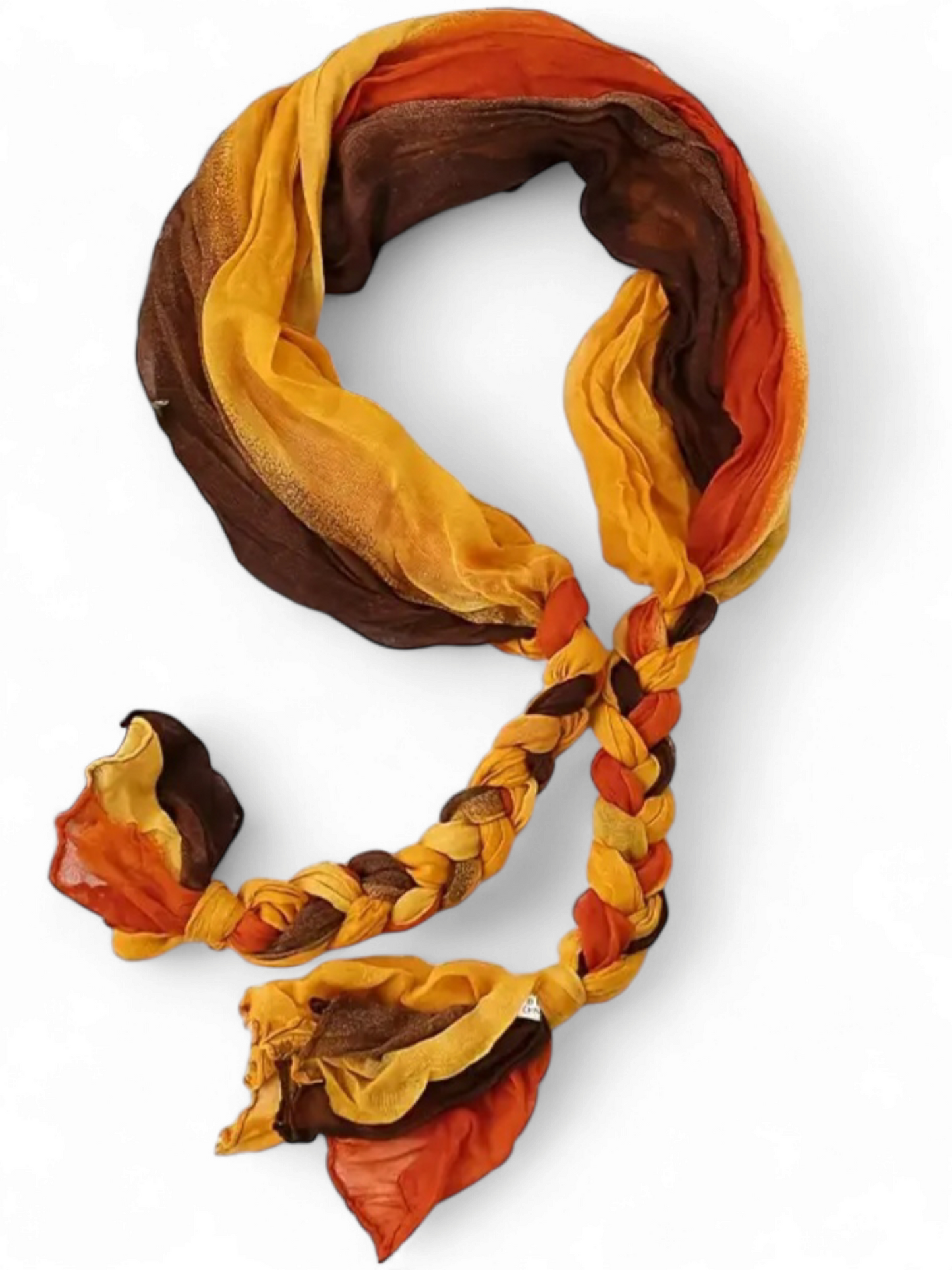 Orange & Brown Plaited Scarf