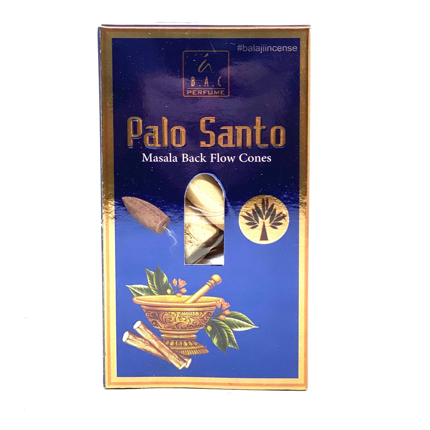 Balaji Palo Santo Masala Backflow Incense Cones (10 Jumbo Cones)