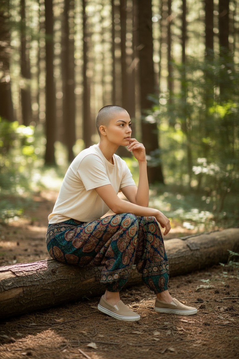 Mandala Pants with Elasticated Waist & Ankles