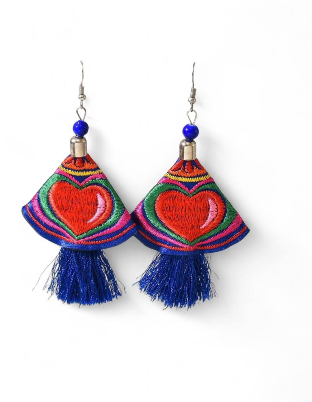 Heart Embroidered Earrings