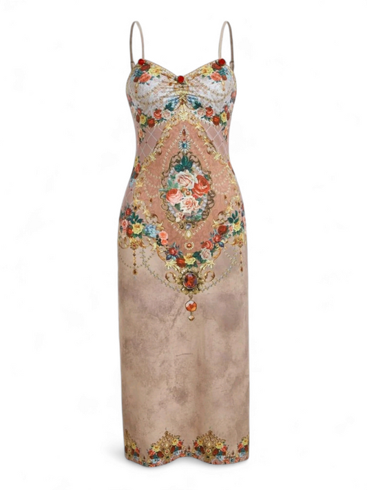 Slim Fit Floral Print Dress