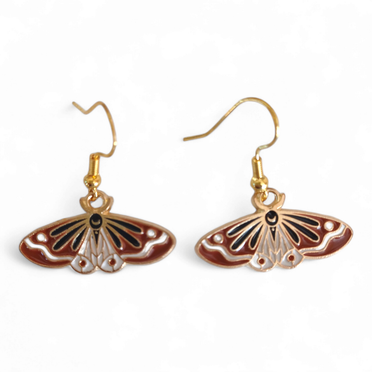 Celestial Butterfly Earrings: Earthy Brown