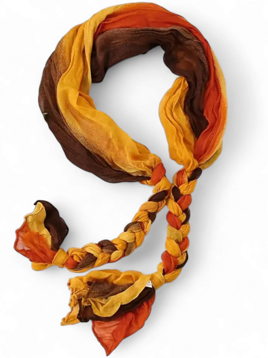 Orange & Brown Plaited Scarf