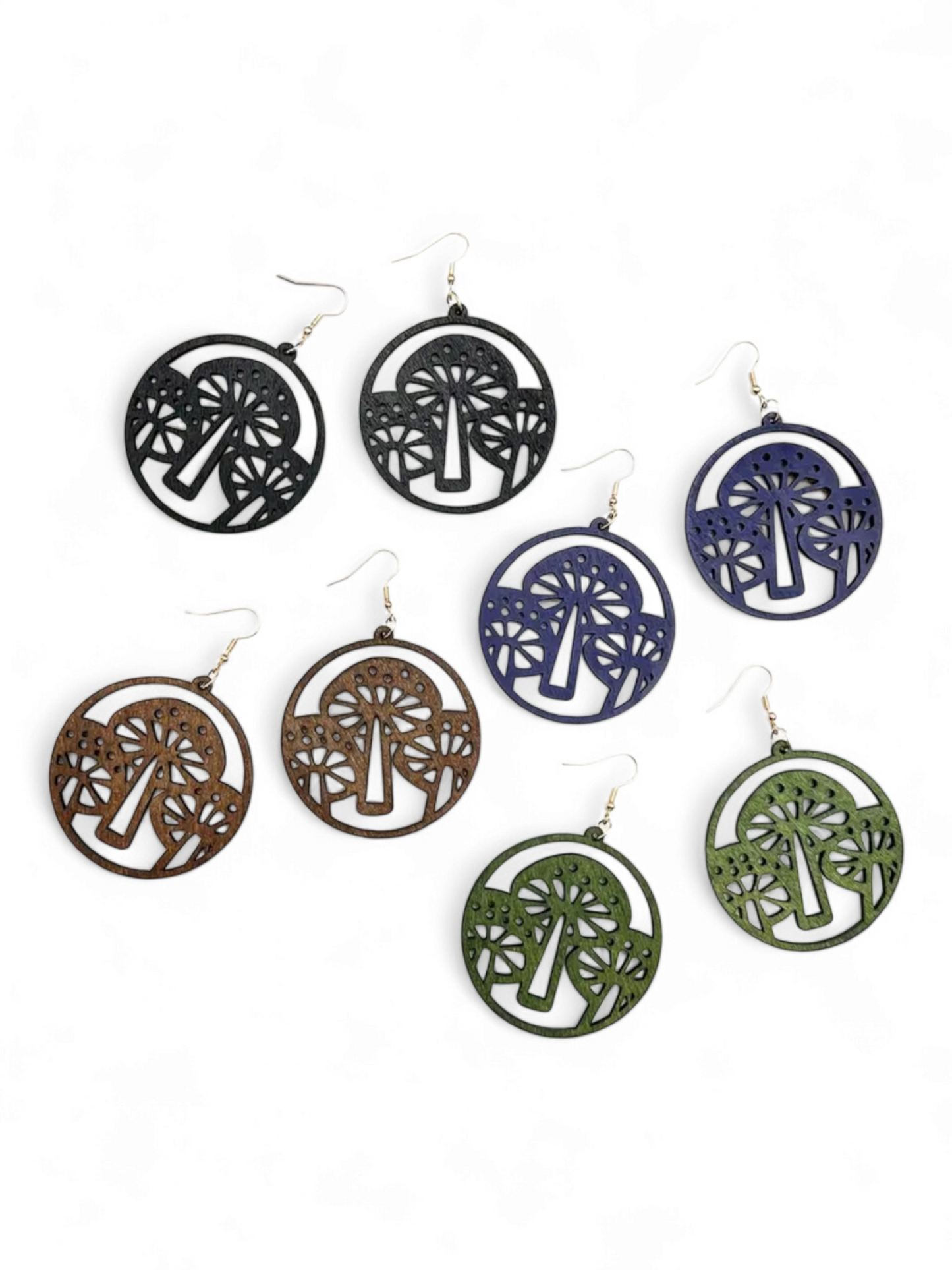 Wooden Mushie Earrings- 4 colours available