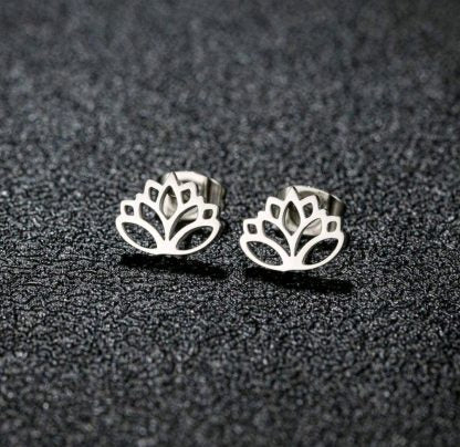 Monada Lotus Earrings- Stainless Steel Mini's