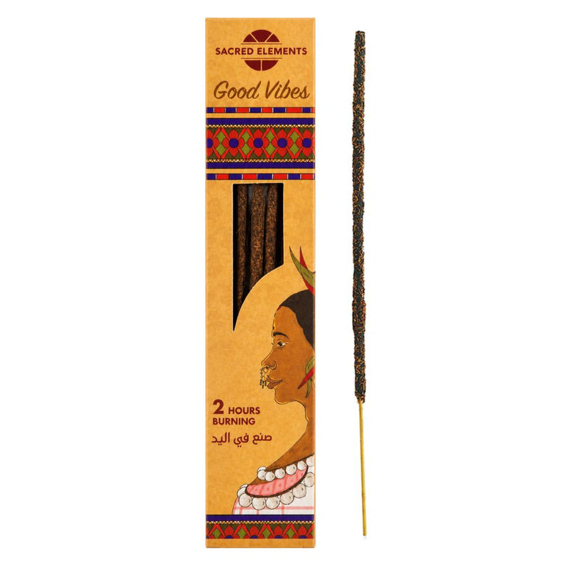 Good Vibes Hand-Rolled Artisanal Organic Incense Sticks By Sacred Elements