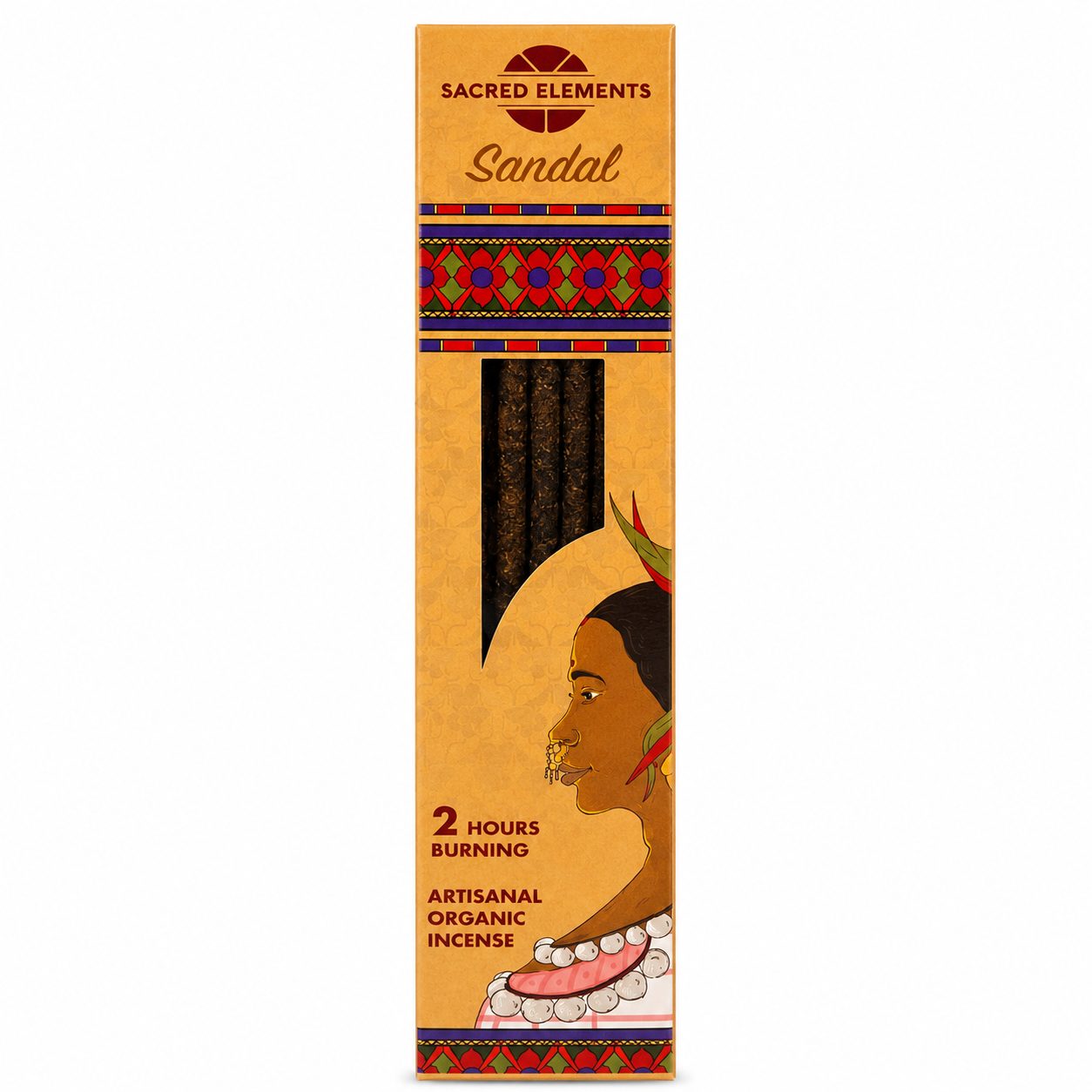 Sandal Hand-Rolled Artisanal Organic Incense Sticks By Sacred Elements