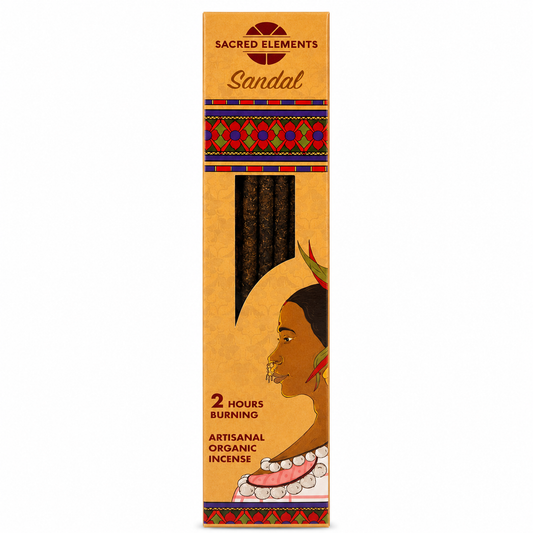 Sandal Hand-Rolled Artisanal Organic Incense Sticks By Sacred Elements