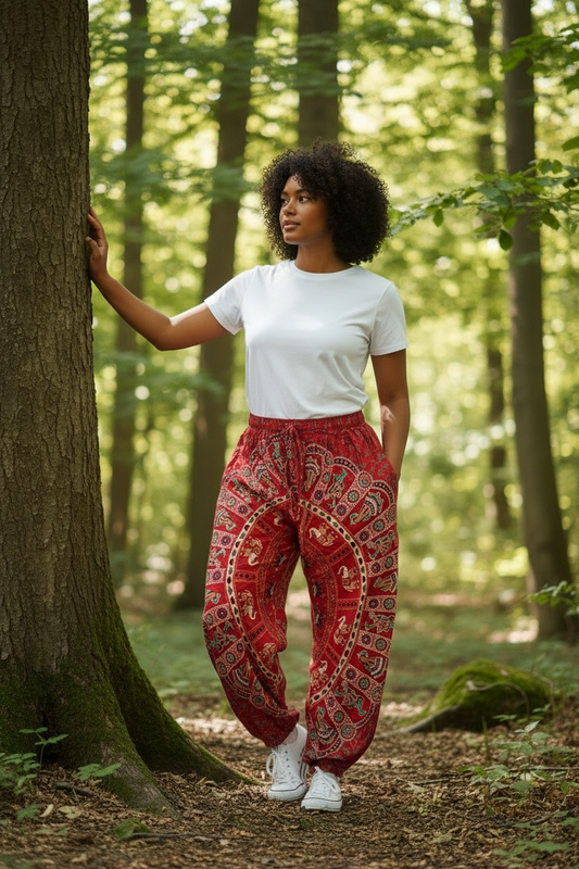 Mandala Pants with Elasticated Waist & Ankles