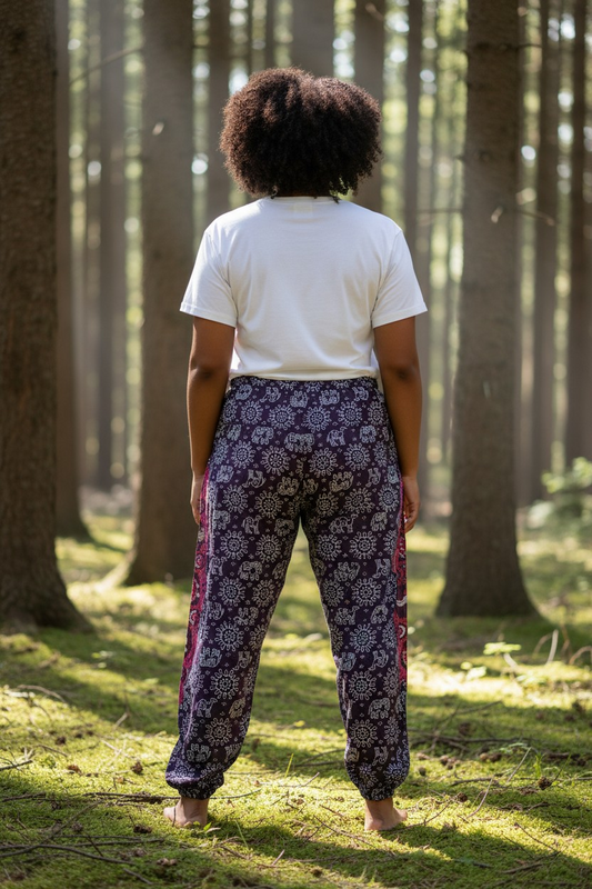 Mandala Pants with Elasticated Waist & Ankles