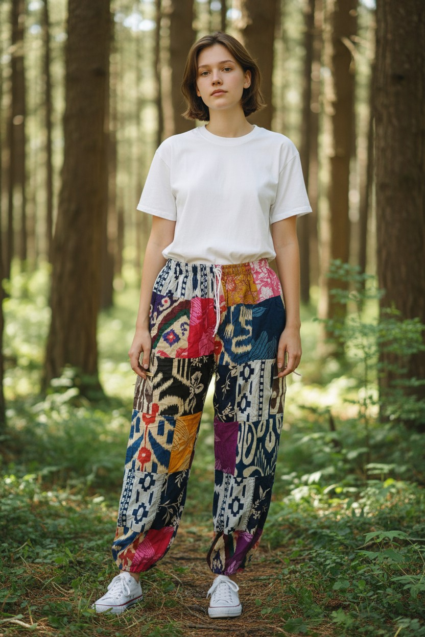 Patchwork Harem Pants