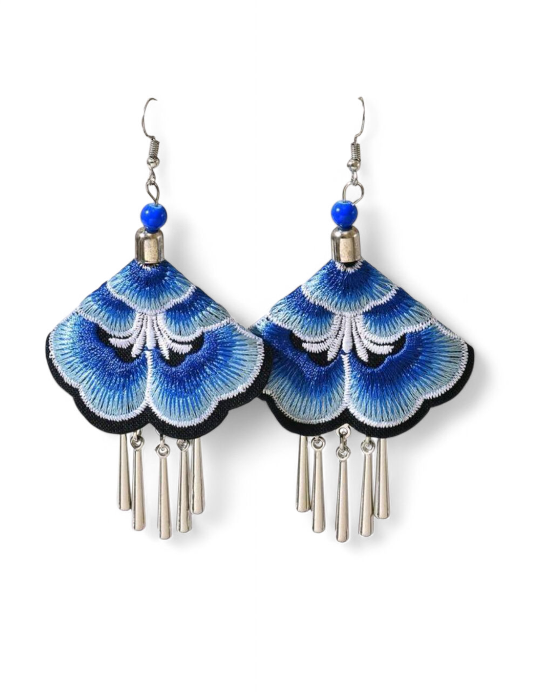 Embroidered Drop Earrings