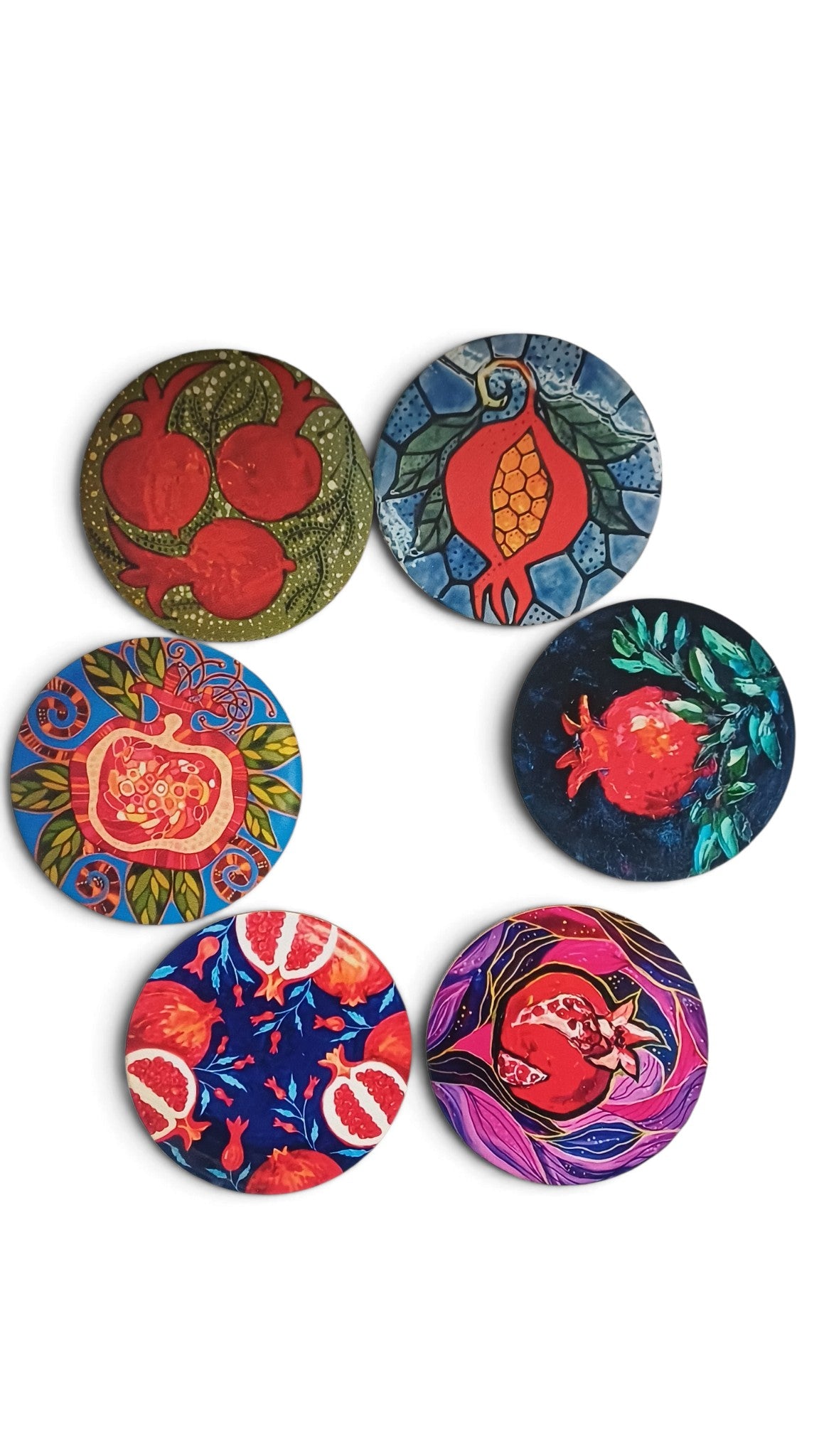 Pomegranate Fridge Magnets- various designs