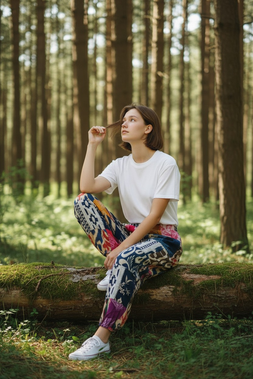 Patchwork Harem Pants