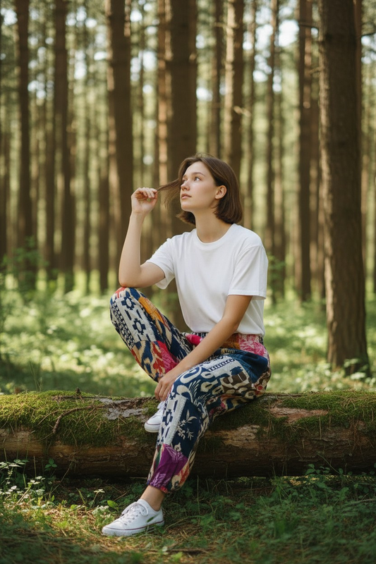 Patchwork Harem Pants