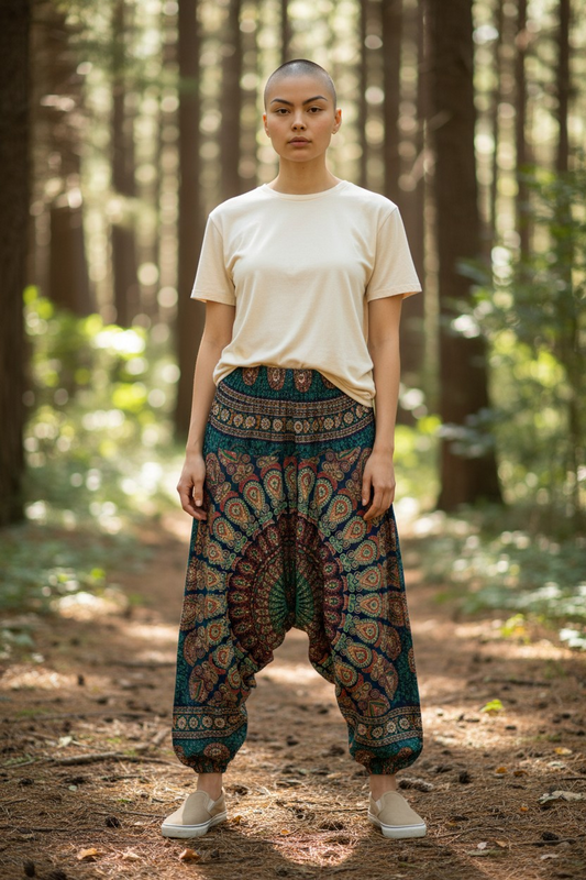 Mandala Pants with Elasticated Waist & Ankles