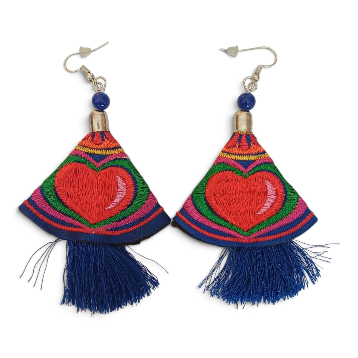 Heart Embroidered Earrings