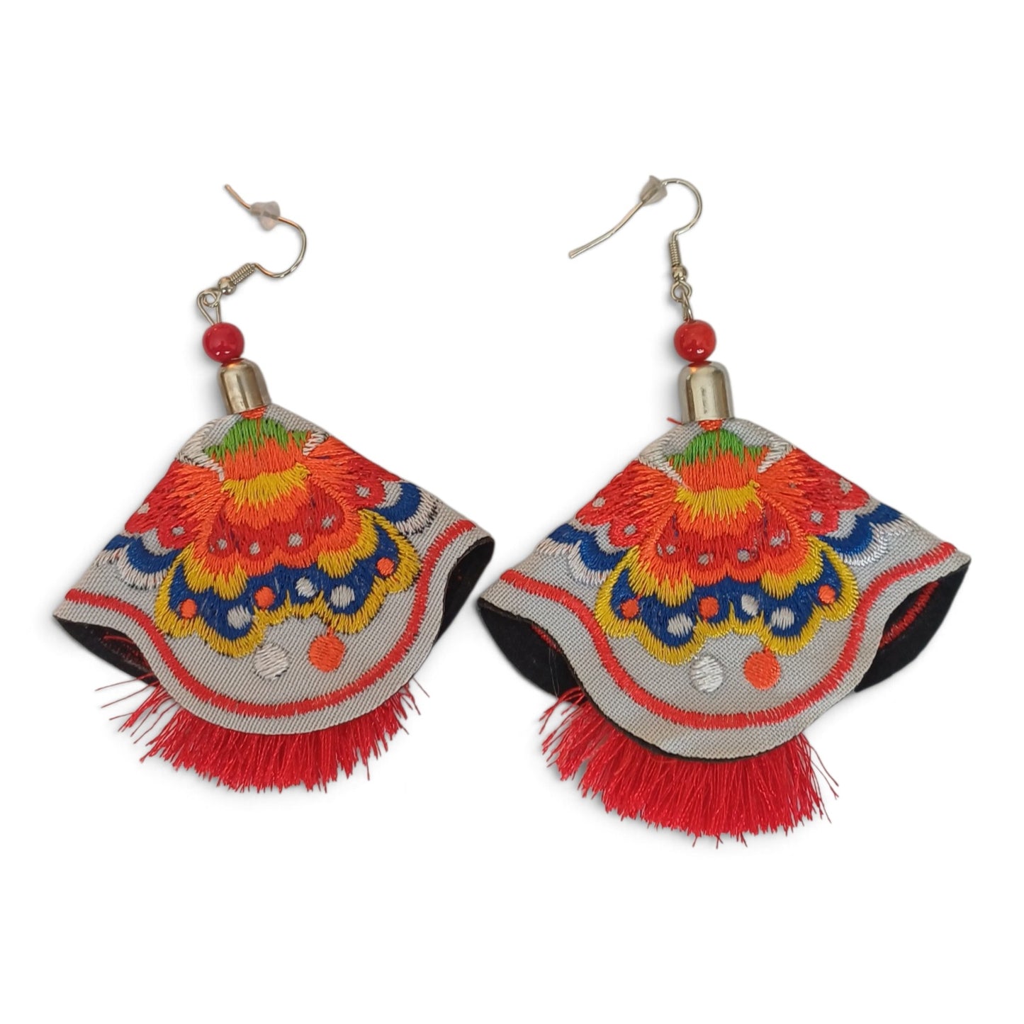 Floral Embroidered Earrings