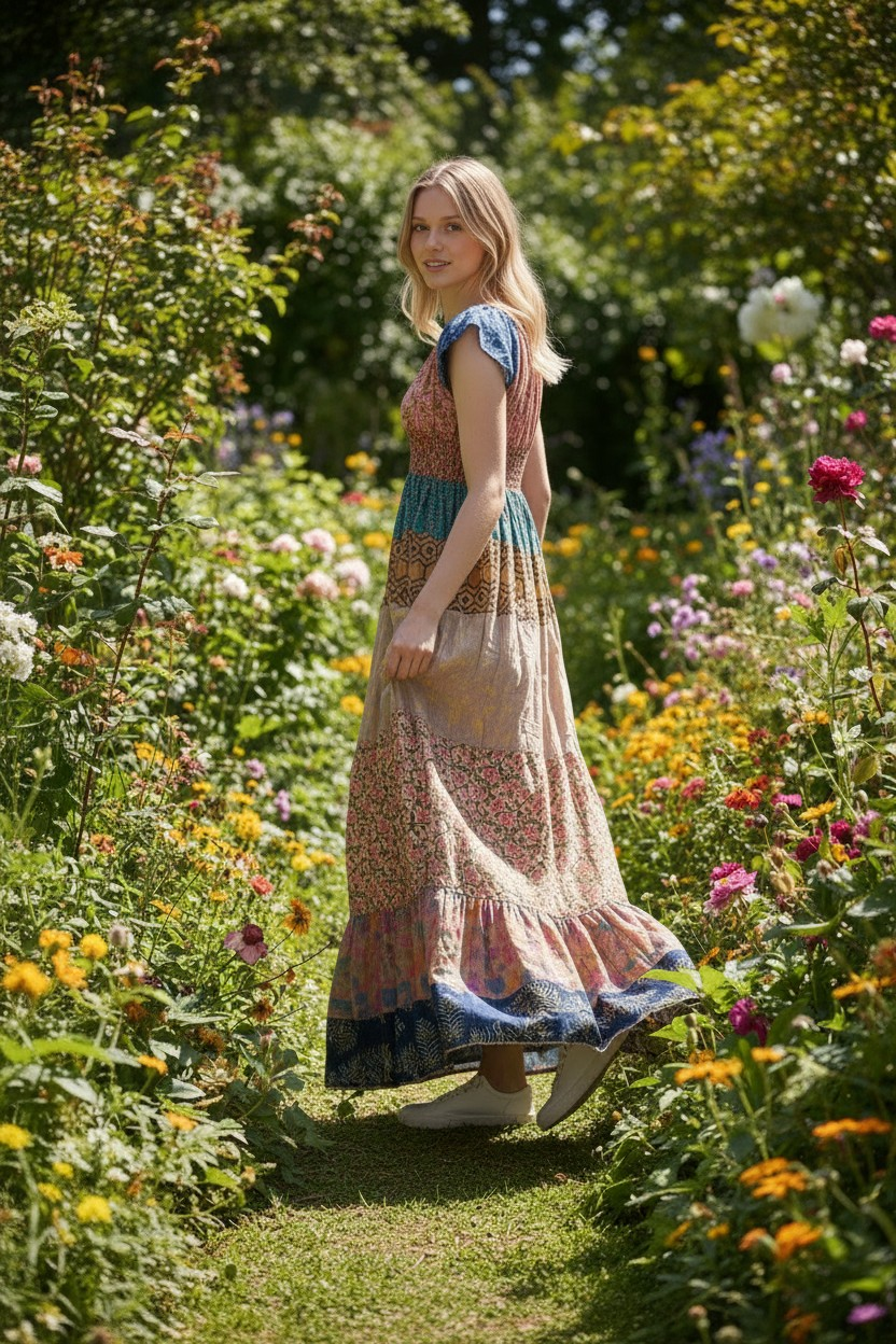 100% Cotton Patchwork Dress