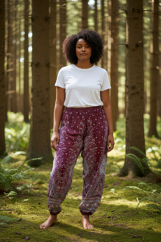 Feather Print Pants