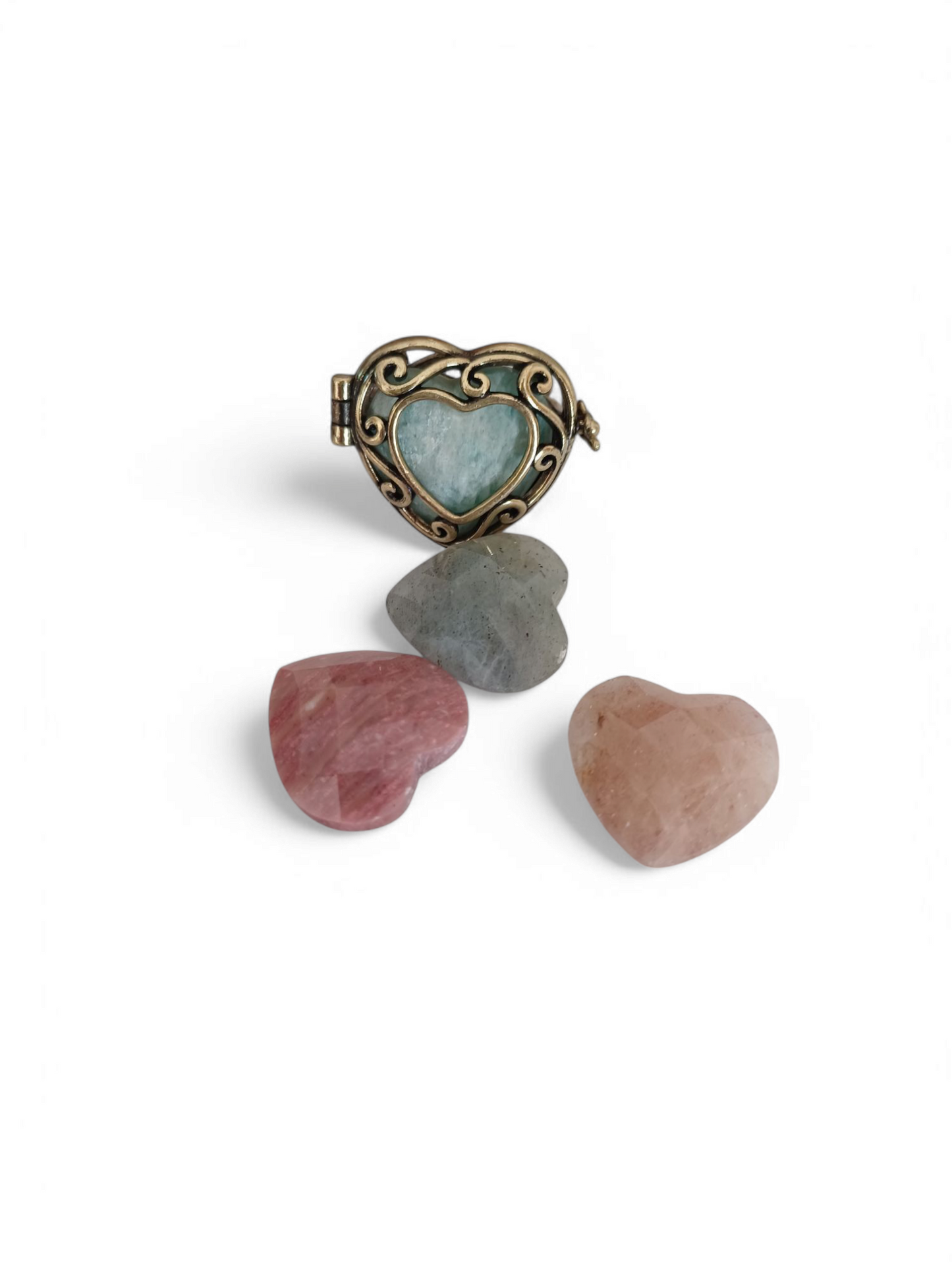 Antique Look Openable Ring with Interchangeable Natural Stones