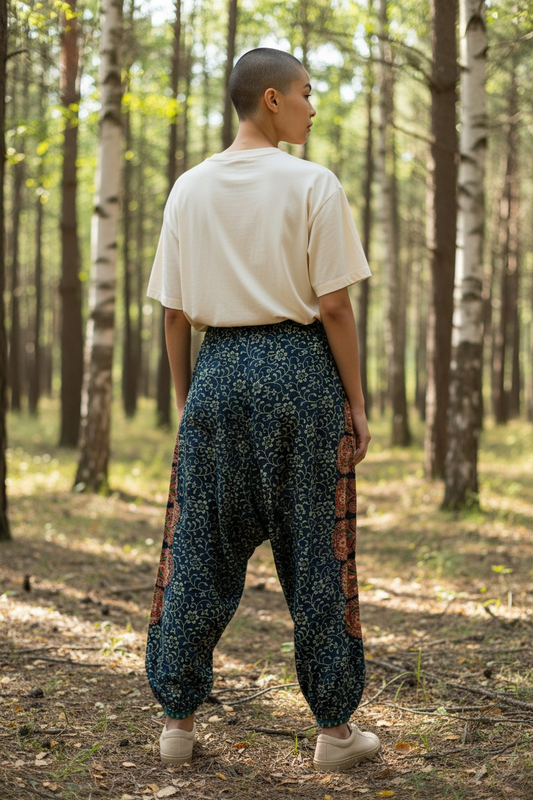 Mandala Pants with Elasticated Waist & Ankles