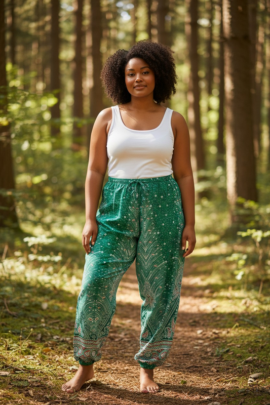 Feather Print Pants