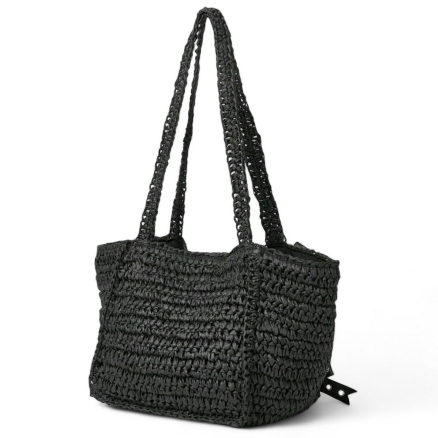 Black Shoulder Bag with Bow Details