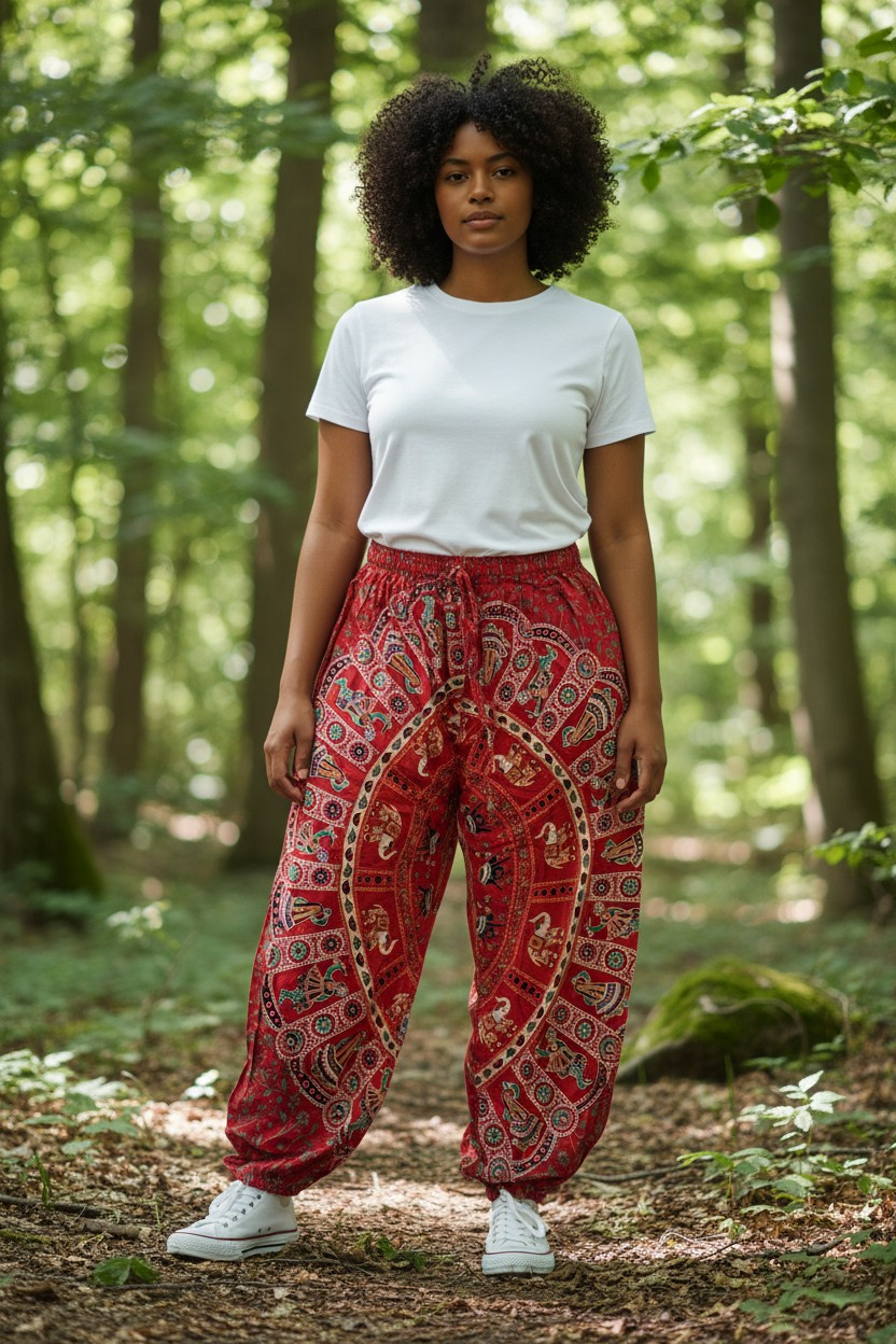Mandala Pants with Elasticated Waist & Ankles