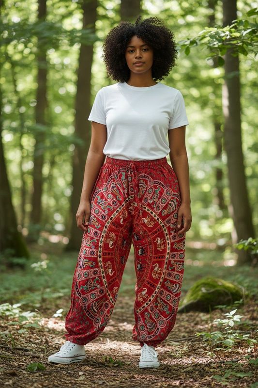 Mandala Pants with Elasticated Waist & Ankles