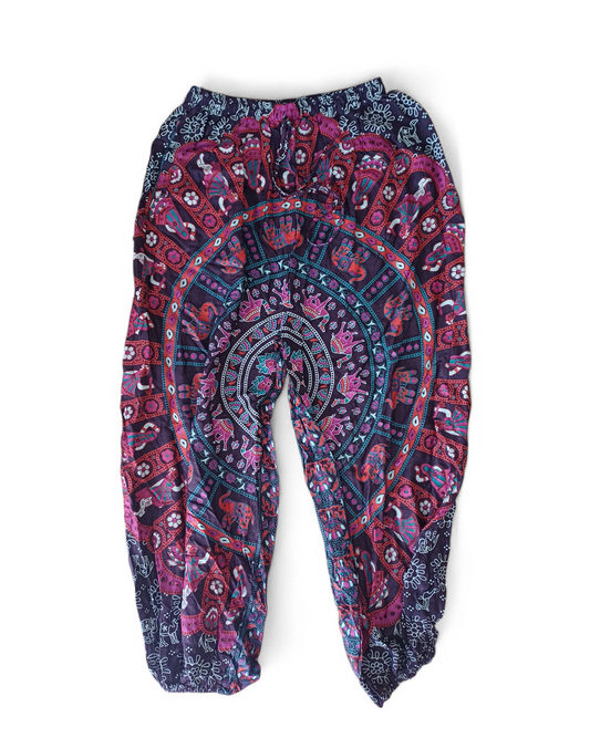 Mandala Pants with Elasticated Waist & Ankles