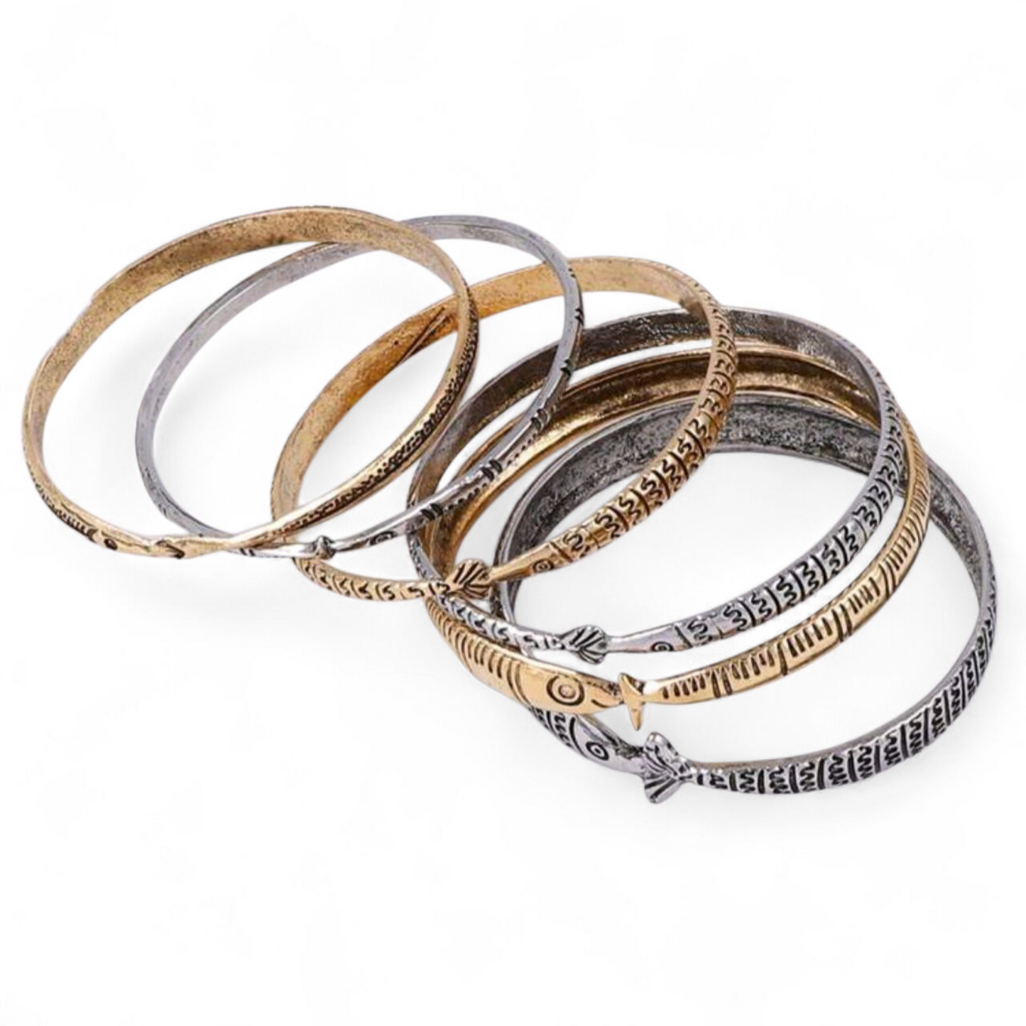 Fish Stacking Bangles (Set of 6)