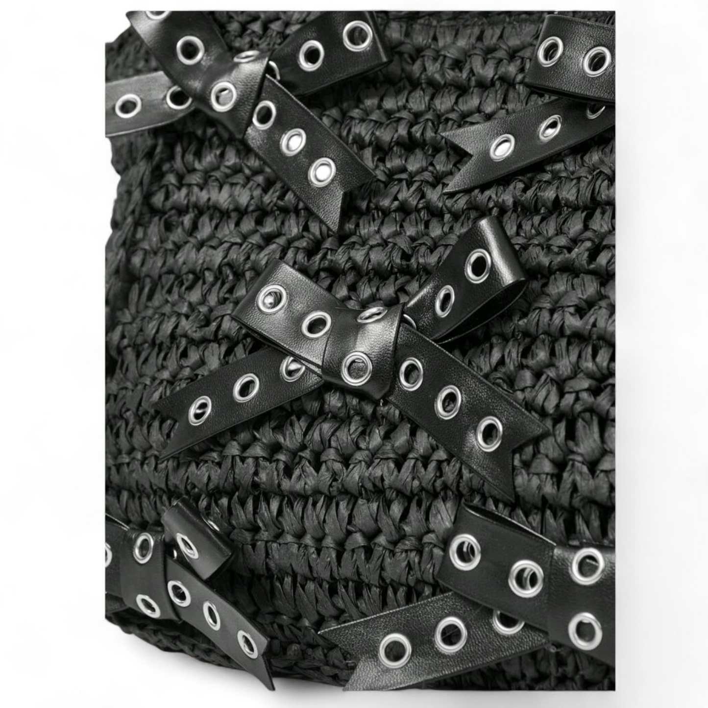 Black Shoulder Bag with Bow Details