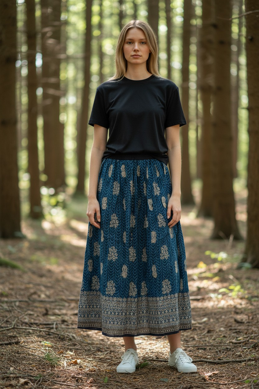 Foil print skirt