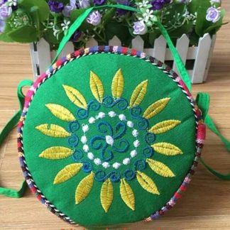 Green Embroidered Boho Bag